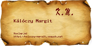 Kálóczy Margit névjegykártya