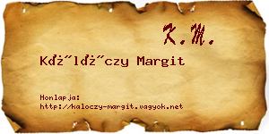 Kálóczy Margit névjegykártya