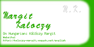 margit kaloczy business card