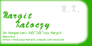 margit kaloczy business card